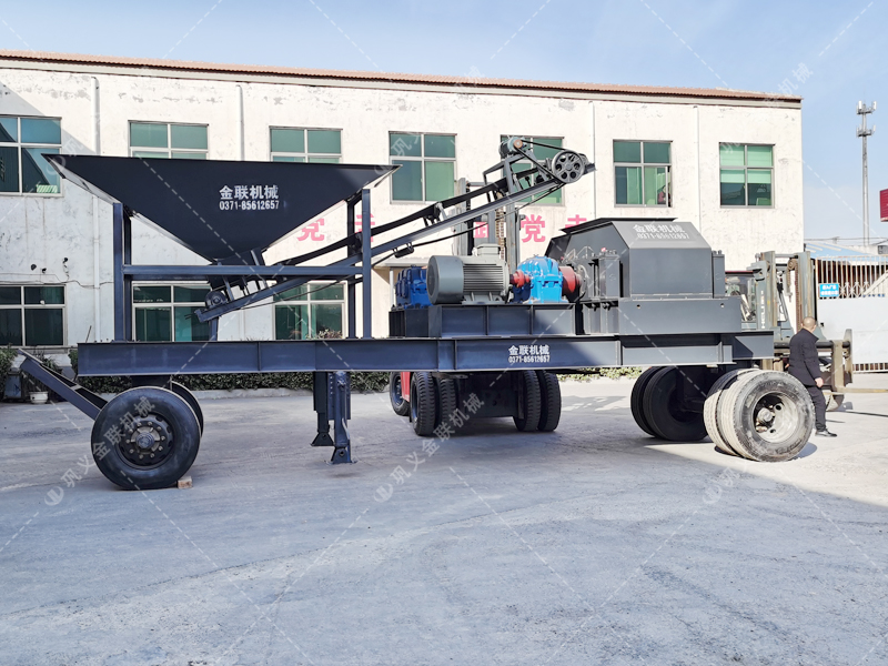 2PG1200x800大型移動式對輥破碎機發(fā)貨 破碎石灰石